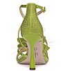 Color:Jade Green - Image 3 - Allore2 Rhinestone Flower Strappy Dress Sandals