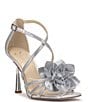 Color:Silver - Image 1 - Allore2 Rhinestone Flower Strappy Dress Sandals