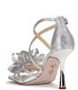 Color:Silver - Image 4 - Allore2 Rhinestone Flower Strappy Dress Sandals