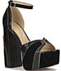 Jessica Simpson Avele Suede Embossed Leather Ankle Strap Platform Sandals - Image 1