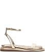 Color:Champagne - Image 2 - Betania Metallic Clear Glitter Vinyl Ankle Strap Sandals