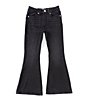 Color:Black - Image 1 - Big Girls 7-16 Full Length Flare Denim Jeans