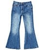 Color:Dark Wash - Image 1 - Big Girls 7-16 Full Length Flare Denim Jeans