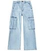 Color:Medium Light Wash - Image 1 - Big Girls 7-16 Cargo Jeans
