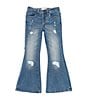 Color:Medium Wash - Image 1 - Big Girls 7-16 Destructed Flare Denim Jeans