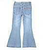 Color:Light Wash - Image 2 - Big Girls 7-16 Destructed Flare Denim Jeans