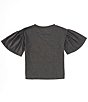 Color:Charcoal Grey - Image 2 - Big Girls 7-16 Short Sleeve Daisy Graphic T-Shirt