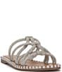 Color:Silver - Image 1 - Briellea Rhinestone Flat Sandals