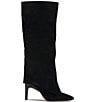 Color:Black - Image 2 - Brykia Suede Foldover Tall Boots