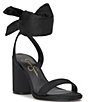 Color:Black - Image 1 - Cadith Bow Ankle Strap Sandals