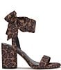 Color:Natural - Image 2 - Cadith Leopard Print Bow Ankle Strap Sandals