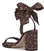 Color:Natural - Image 4 - Cadith Leopard Print Bow Ankle Strap Sandals