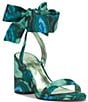Color:Fluorite/Multi - Image 1 - Cadith Marble Print Bow Ankle Strap Sandals