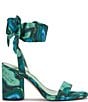 Color:Fluorite/Multi - Image 2 - Cadith Marble Print Bow Ankle Strap Sandals