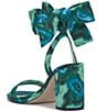 Color:Fluorite/Multi - Image 4 - Cadith Marble Print Bow Ankle Strap Sandals