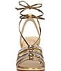 Color:Bronze - Image 4 - Cahna Embossed Metallic Colorblock Ankle Wrap Sandals