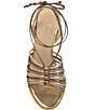 Color:Bronze - Image 5 - Cahna Embossed Metallic Colorblock Ankle Wrap Sandals