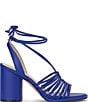 Color:Ultramarine - Image 2 - Cahna Leather Ankle Wrap Sandals
