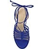 Color:Ultramarine - Image 5 - Cahna Leather Ankle Wrap Sandals