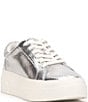 Color:Silver - Image 1 - Caitrona Snake Embossed Faux Leather Platform Sneakers