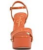 Color:Tangerine - Image 4 - Calenta Patent Stud Platform Sandals