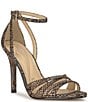 Jessica Simpson Calisa Metallic Embossed Strappy Dress Sandals - Image 1