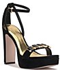 Color:Black - Image 1 - Callirah Jeweled Strap Dress Sandals