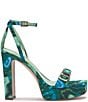 Color:Fluorite/Multi - Image 2 - Callirah Marble Print Jeweled Strap Dress Sandals