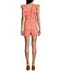 Color:Shell Pink - Image 2 - Camille Printed Ruffled Romper