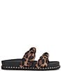 Color:Natural - Image 2 - Caralyna2 Leopard Rhinestone Knotted Chunky Sandals
