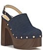 Jessica Simpson Cazea Denim Studded Platform Clogs - Image 1
