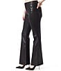 Color:Black Coated - Image 3 - Charm Coated Mid Rise Fitted Flare Coated Jeans