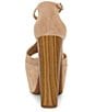 Color:Sand - Image 3 - Dany Suede Wood Platform Sandals