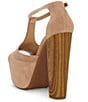 Color:Sand - Image 4 - Dany Suede Wood Platform Sandals