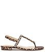 Color:Natural - Image 2 - Dehna Leopard Jewel Embellished T-Strap Sandals