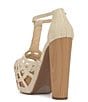 Color:Off White - Image 3 - Delei Raffia T-Strap Platform Sandals