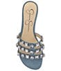Color:Denim - Image 5 - Detta Jeweled Flat Slide Sandals