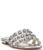 Color:Silver - Image 1 - Detta Metallic Jeweled Flat Sandals