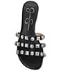 Color:Black - Image 5 - Detta Jeweled Synthetic Flat Slide Sandals