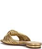Color:Gold - Image 3 - Dydra Embossed Knotted Strappy Slide Sandals