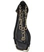 Color:Black - Image 5 - Edgey Chain Strap Flat Thong Sandals