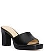 Color:Black - Image 1 - Elyzza Leather Slide Dress Sandals
