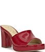 Jessica Simpson Elyzza Patent Platform Block Heel Square Toe Slide Sandals - Image 1