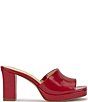 Jessica Simpson Elyzza Patent Platform Block Heel Square Toe Slide Sandals - Image 2