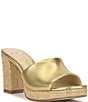 Jessica Simpson Elyzza Raffia Platform Block Heel Square Toe Slide Sandals - Image 1
