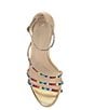 Color:Gold - Image 6 - Embla Rainbow Rhinestone Platform Dress Sandals