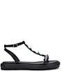 Color:Black - Image 2 - Eshily Jewel T-Band Platform Sandals