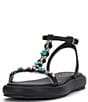 Color:Black - Image 5 - Eshily Jewel T-Band Platform Sandals
