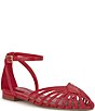 Jessica Simpson Eulean Embossed Strappy Caged Ankle Wrap Flats - Image 1