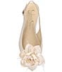 Color:Off White - Image 6 - Evito Satin Flower Feather Dress Slingback Flats